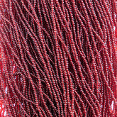 13/0 Charlotte Cut Preciosa (Czech) Bead Transparent Dark Red Strung